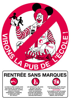 L’affiche de pub pour l’opration Une rentre sans marques 2003 (Casseurs de pub) - 41.4 ko